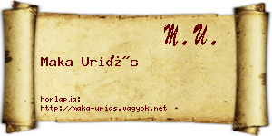 Maka Uriás névjegykártya